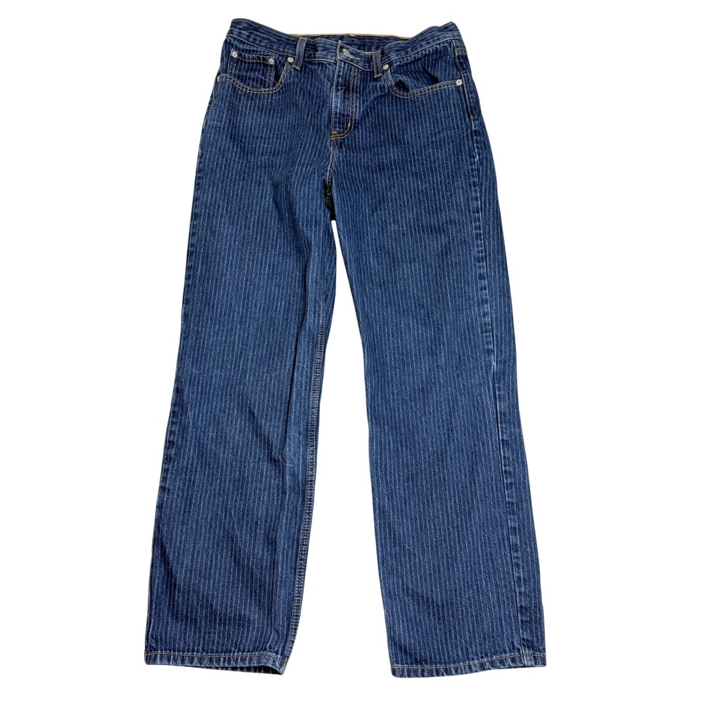 Levis Low Pro Pinstripe Jeans Women 30x30 Blue Relaxed Straight Skate Denim